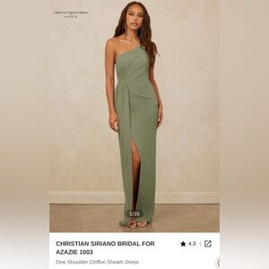 CHRISTIAN SIRIANO BRIDAL FOR
AZAZIE 1003 - One shoulder Chiffon Sheath